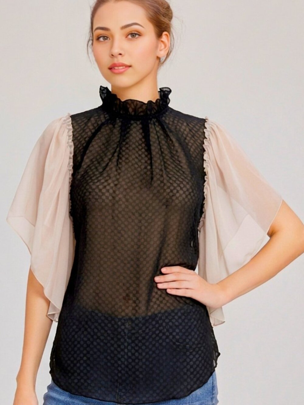 NWT Rachel Roy Organsa Beautiful Top M